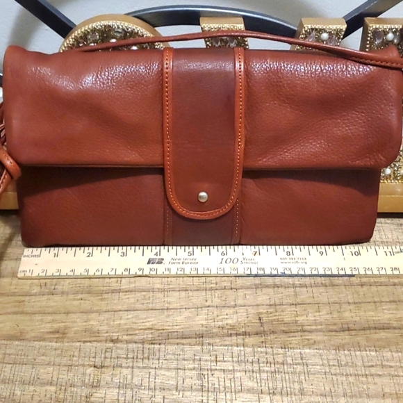 Osgoode Marley Foldover Crossbody Bag Brown Leather - Picture 8 of 9